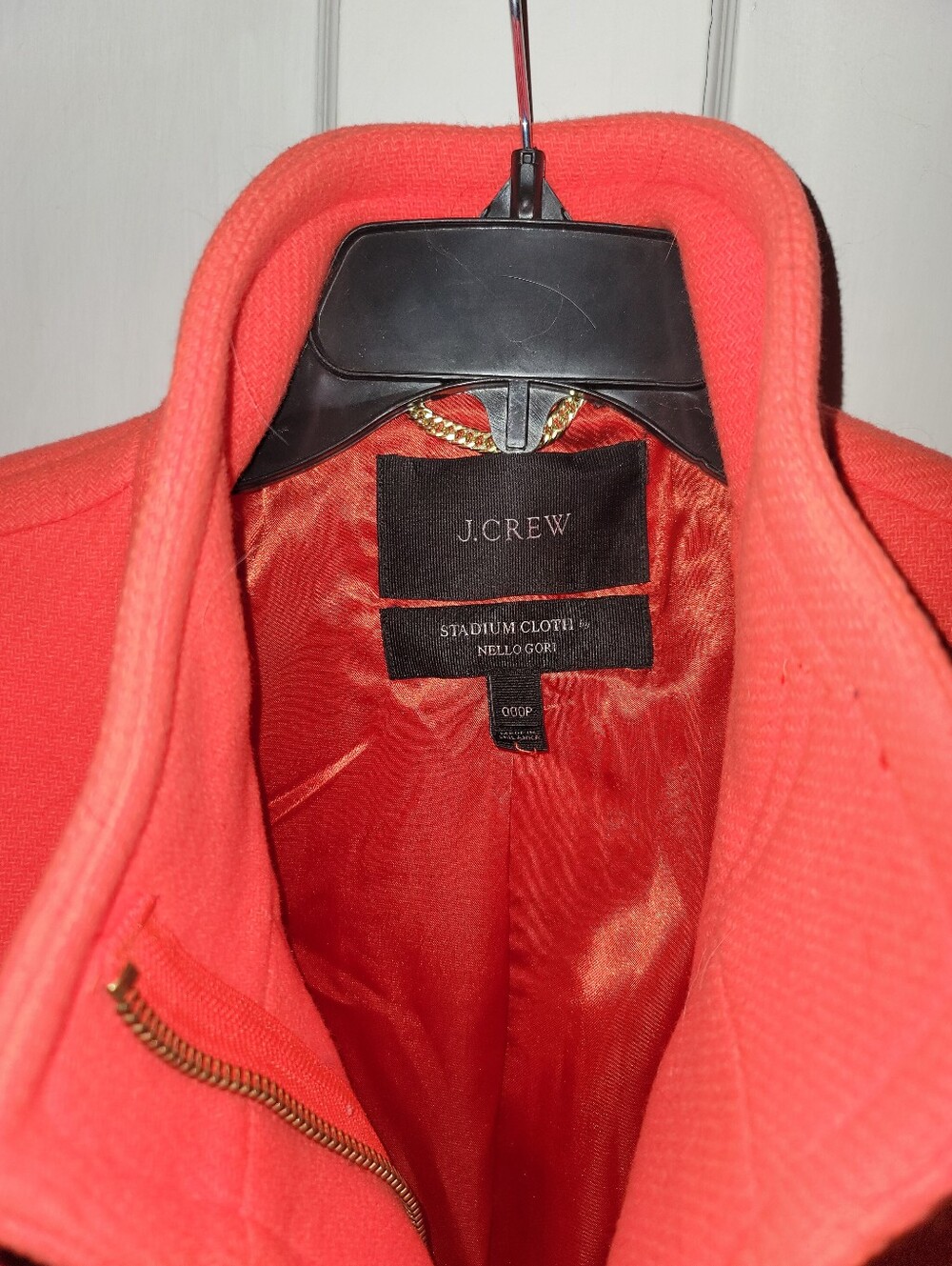 J.Crew Cocoon Coat in Italian Stadium-Cloth Wool - Vibrant Orange 000P